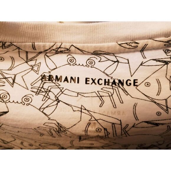 Armani Exchange Marine Life Drawings Design Medium Regular Tee. See Condition - Picture 2 of 5